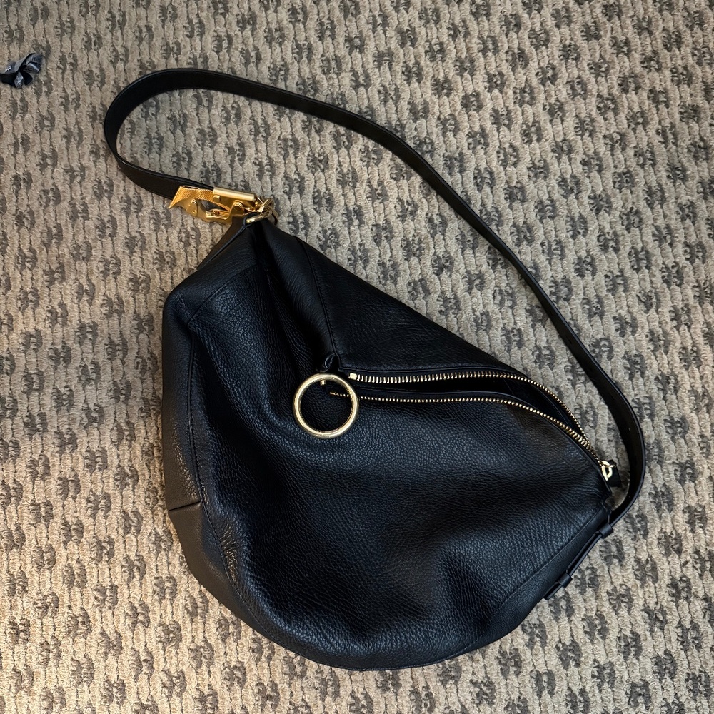 Burberry Knight leather fold over bag medium